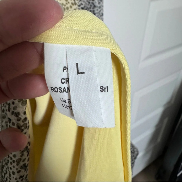 Rosanna&Co Made in Italy Silk Sleeveless Animal Print Midi Dress Black Yellow L - Picture 4 of 9